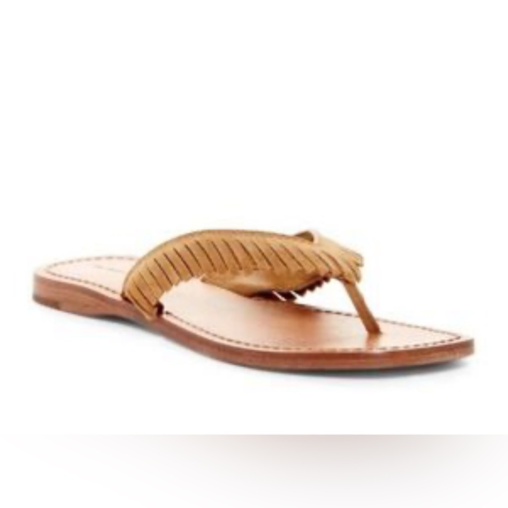 Frye Tan Leather Fringe Sandals - Picture 7 of 12